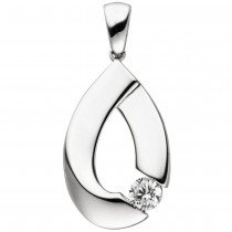 Anhänger Tropfen 925 Sterlingsilber 1 Zirkonia Silberanhänger