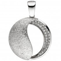 Anhänger 925 Sterlingsilber eismatt 30 Zirkonia Silberanhänger