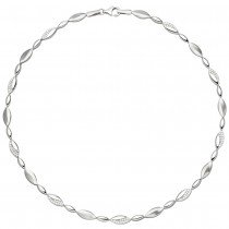 Collier Halskette 925 Silber 108 Zirkonia 45cm Kette Silberkette