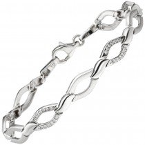 Armband 925 Sterlingsilber 48 Zirkonia 19cm Silberarmband