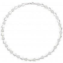 Collier Halskette 925 Sterlingsilber gehämmert 45cm Kette Silberkette