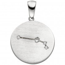 Anhänger Sternzeichen Widder 925 Sterlingsilber matt 4 Zirkonia Silberanhän