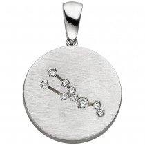 Anhänger Sternzeichen Stier 925 Sterlingsilber matt 9 Zirkonia Silberanhäng