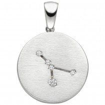 Anhänger Sternzeichen Krebs 925 Sterlingsilber matt 5 Zirkonia Silberanhäng