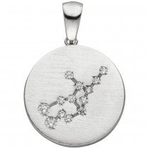 Anhänger Sternzeichen Jungfrau 925 Sterlingsilber matt 13 Zirkonia Silberan