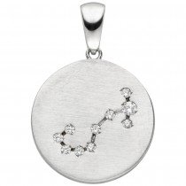 Anhänger Sternzeichen Skorpion 925 Sterlingsilber matt 10 Zirkonia Silberan