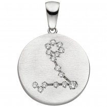 Anhänger Sternzeichen Fische 925 Sterlingsilber matt 15 Zirkonia