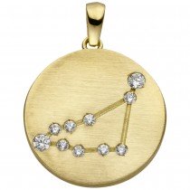 Anhänger Sternzeichen Steinbock 333 Gelbgold matt 10 Zirkonia Goldanhän