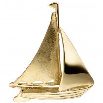 Anhänger Segelschiff 925 Sterlingsilber vergoldet teil matt