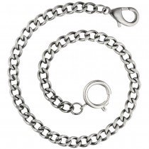 Taschenuhrkette Uhrenkette Edelstahl matt 6,9mm 36cm