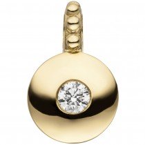 Anhänger 585 Gelbgold 1 Diamant Brillant Diamantanhänger 1.1g