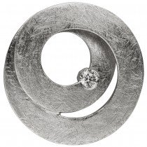 Anhänger 585 Weißgold eismatt 1 Diamant Brillant Diamantanhänger