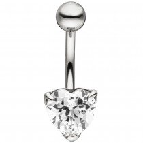 Bauchnabel Piercing Herz Edelstahl 1 Zirkonia
