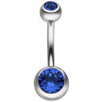 Bauchnabel Piercing Edelstahl mit SWAROVSKI® ELEMENTS blau
