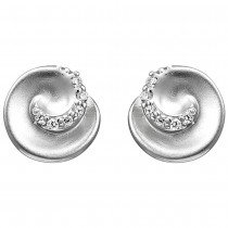 Ohrstecker 925 Sterlingsilber matt 12 Zirkonia Ohrringe Silberohrringe