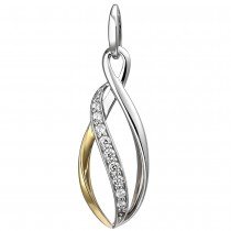 Anhänger 925 Sterlingsilber bicolor vergoldet 9 Zirkonia