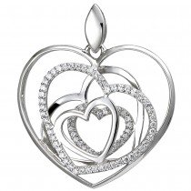 Anhänger Herzen 925 Sterlingsilber 79 Zirkonia Silberanhänger