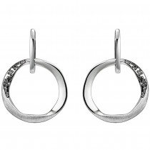 Ohrhänger 925 Silber eismatt 18 Zirkonia Ohrringe Silberohrringe