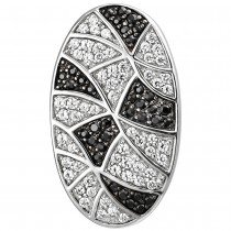 Anhänger oval 925 Sterlingsilber 95 Zirkonia Silberanhänger