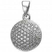 Anhänger rund 925 Sterlingsilber 66 Zirkonia Silberanhänger