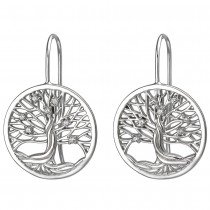 Ohrhänger Baum 925 Sterlingsilber 14 Zirkonia Ohrringe Silberohrringe