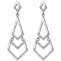 Ohrhänger 925 Sterlingsilber 92 Zirkonia Ohrringe Silberohrringe