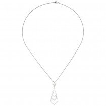 Collier Kette mit Anhänger 925 Sterling Silber 46 Zirkonia 45cm