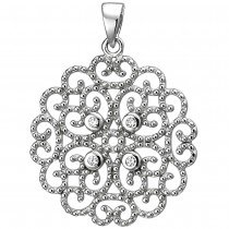 Anhänger 925 Sterlingsilber 4 Zirkonia Silberanhänger