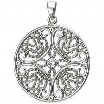 Anhänger rund 925 Sterlingsilber 1 Zirkonia Silberanhänger