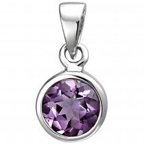 Anhänger 925 Sterlingsilber 1 Amethyst lila violett
