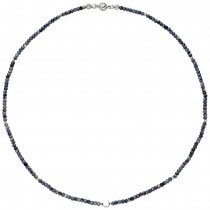 Halskette Kette mit Safir-Rondell und Hematin 43cm