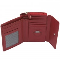 Geldbörse MANDALA Leder rot RFID Schutz viele Fächer