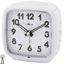 Wecker Funk Funkwecker weiß mit Licht Snooze