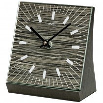 AMS 1156 Tischuhr Quarz analog anthrazit mit Glas eckig modern