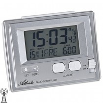 Atlanta Wecker Funk Funkwecker digital silbern mit Licht Snooze Datum