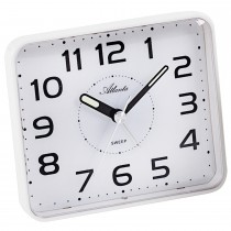 Wecker 1973/0 Quarz analog weiß leise ohne Ticken mit Licht Snooze