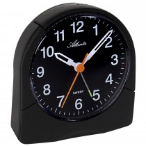 Wecker Quarz analog schwarz leise ohne Ticken mit Licht