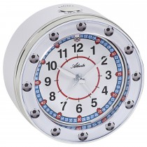 Wecker für Kinder Quarz Kinderwecker Fußball Fußballwecker weiß