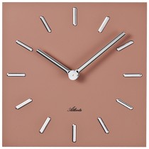 Atlanta Wanduhr Quarz analog altrosa eckig viereckig