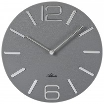 Atlanta Wanduhr Quarz analog Metall grau rund