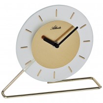 Atlanta Tischuhr Quarz Glas Milchglas golden rund