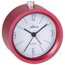 Atlanta 3099/1 Wecker Quarz analog rot leise ohne Ticken mit Licht Snooze