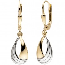 Ohrhänger Tropfen 333 Gold Gelbgold bicolor Ohrringe