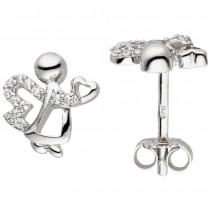 Ohrstecker Engel 925 Sterling Silber 24 Zirkonia Ohrringe