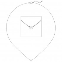 Collier 585 Gold Weißgold 7 Diamanten Brillanten 45 cm