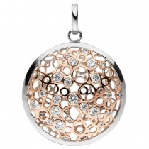 Anhänger 925 Sterling Silber bicolor vergoldet 22 Zirkonia