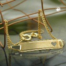 Schildarmband diamantiert 375 Gold