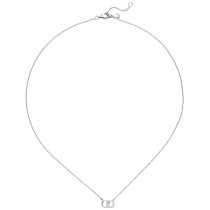 Collier Halskette 925 Sterling Silber 13 Zirkonia 45 cm Kette Silberkette