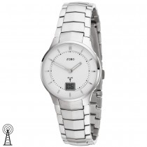 JOBO Damen Armbanduhr Funk Funkuhr Edelstahl Datum Damenuhr 200mm