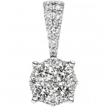 Anhänger 585 Gold Weißgold 18 Diamanten Brillanten 0,36ct. Diamantanhänger